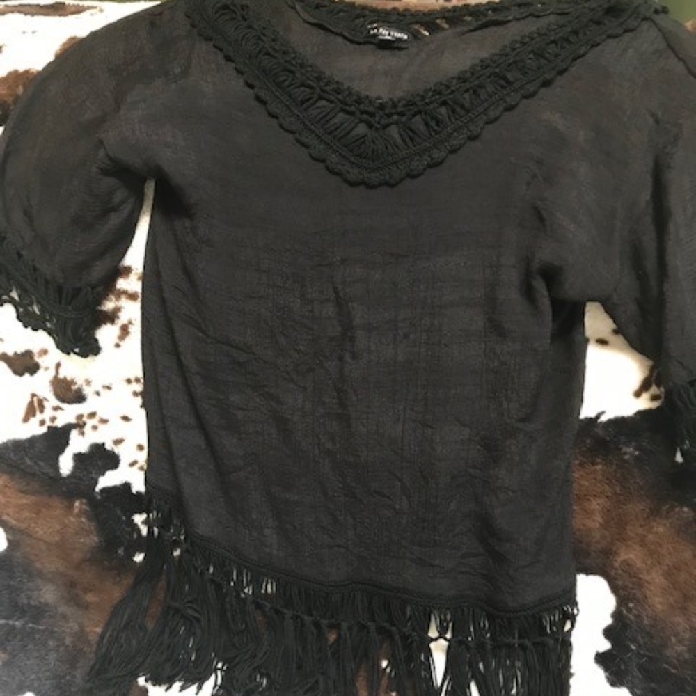 Black Fringed top